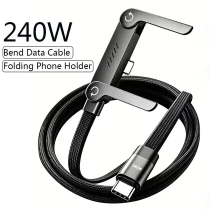 USB-C cable with folding stand