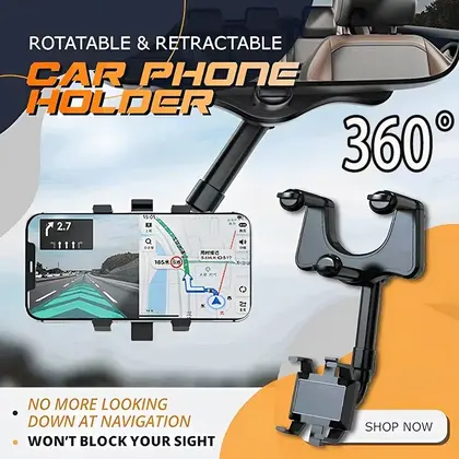 Rearview mirror phone mount